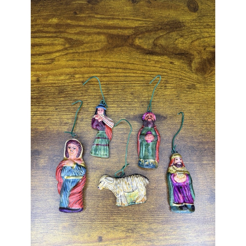 Peruvian Handmade Nativity Christmas Clay Ornaments Peru Fine Folk Art